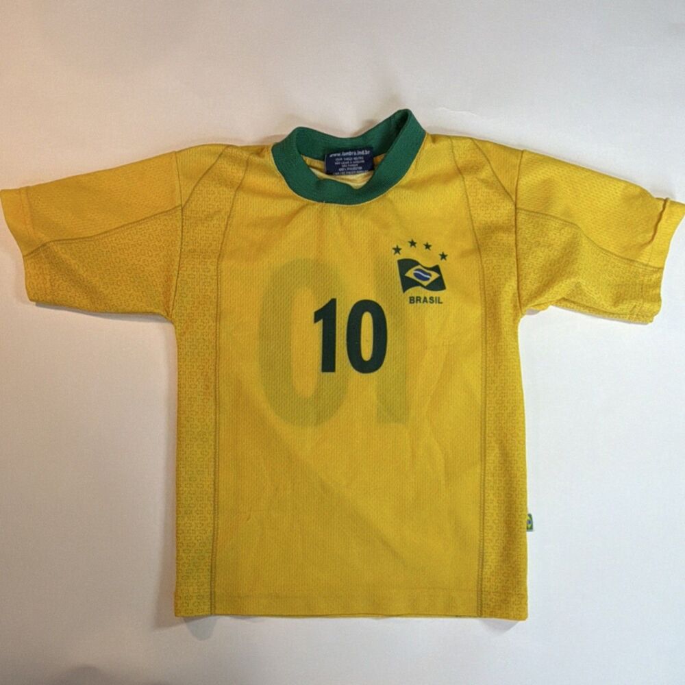 Kids small Brazil National Team Soccer Jersey #10